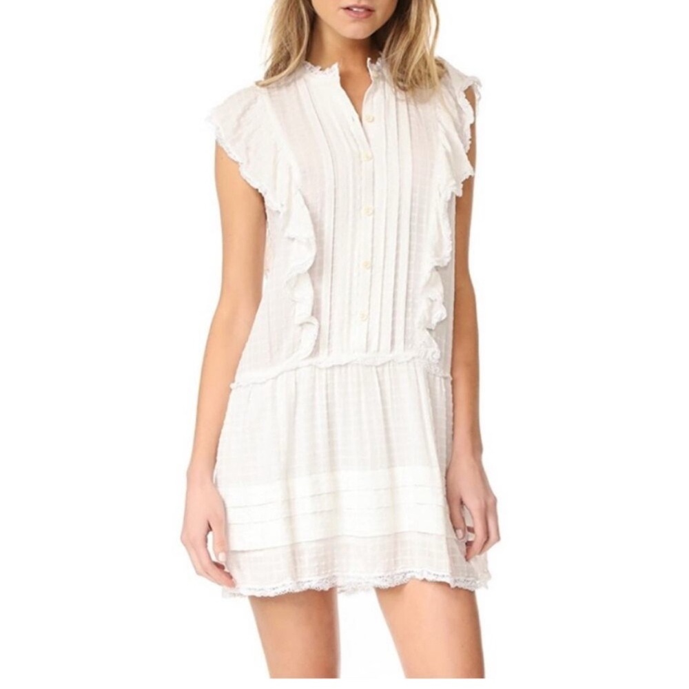 Chic White Ruffled Mini Dress - Picture 4 of 6